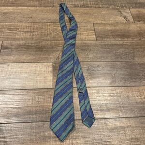Vintage Gucci Silk Tie Blue Green Made in Italy